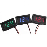 Voltmètre numérique LED de 0,56 pouce, DC 5-120V, voltmètre automobile avec lumières LED rouge, bleue et verte, deux fils, voltmètre