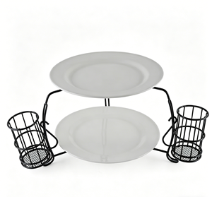 7-Piece Eco-friendly Wrought Iron Stackable Buffet Caddy Stand with Three-Tier <strong>Cutlery</strong> Holder for Giveaways Guangdong Origin - Product Image 6