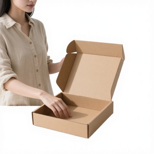 Boîte d'emballage en papier kraft sur mesure avec couvercle rabattable, boîte d'expédition recyclée de haute qualité pour l'emballage de vente au détail et de commerce électronique, vente en gros - Product Image 5