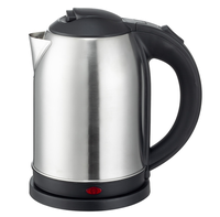 Bouilloire électrique sans fil en acier inoxydable 1500W 1,8L avec arrêt automatique et protection contre l'ébullition à sec pour usage domestique et hôtelier