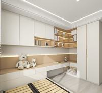 Ensemble de meubles de chambre à coucher pour filles en bois écologique, style moderne et luxueux, lit, bibliothèque, bureau, armoire, rangement tout-en-un, appartement, villa