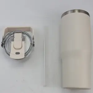 Customized New Arrival 20oz 30 Oz Travel Car Handle Stainless Steel Vacuum 30oz Flip Top Straw Tumbler