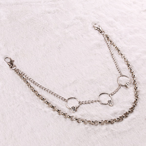 โซ่คาดเอวสองชั้นรูปหัวกะโหลก โลหะผสมสังกะสี สไตล์ฮิปฮอป พังก์ แฟชั่นเครื่องประดับสำหรับใส่ในชีวิตประจำวัน - Product Image 3