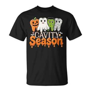 T-shirt d'Halloween pour hygiéniste dentaire sur le thème des caries - Product Image 1