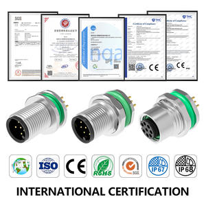 Connecteur de montage sur panneau <span class=keywords><strong>M12</strong></span> Socket IP67 étanche DIN Type A/B/D/ Code PCB avec 2-17 broches mâle femelle à fixation frontale Fabricant - Product Image 5