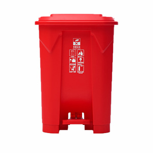 <b>Large</b> size foot-operated recycling bin for kitchen, household, and commercial use; foot-operated, sanitation, storage, - Product Image 4