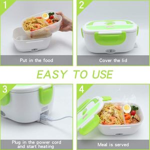 Lonchera Eléctrica Portátil de Acero Inoxidable para Calentar Comida en el Auto, 12V/24V - Product Image 4