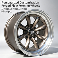 Jantes Flowtone 4x100/114.3 à déport profond 8 trous en alliage bronze, jantes de rechange pour Vios Polo Golf