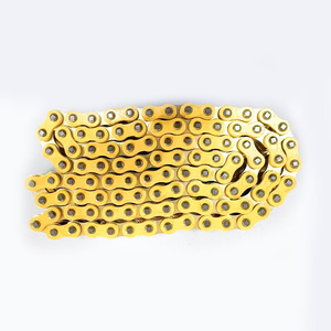 <span class=keywords><strong>Cadena</strong></span> de Motocicleta de Alta Calidad <span class=keywords><strong>428H</strong></span>-O 520-O 520H-O 520 con Anillo en O, Chapada en Oro - Product Image 4