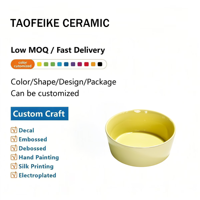 Bol en céramique Macaron, glaçure lisse, facile à nettoyer, résistant à la chaleur, sans plomb, 18,5 cm, compatible micro-ondes pour chats et chiens, OEM
