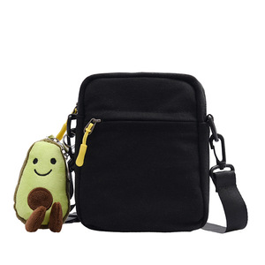 Borsa a <span class=keywords><strong>Tracolla</strong></span> <span class=keywords><strong>Nera</strong></span> Piccola in Tela con Chiusura a Cerniera per Donna, Nuova Collezione all'Ingrosso - Product Image 3