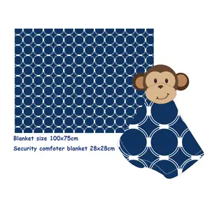 <span class=keywords><strong>Couverture</strong></span> polaire pour enfants, 100% coton biologique, ensemble personnalisé, très doux, en peluche, ours en peluche, singe, bébé, 1 pièce - Product Image 1