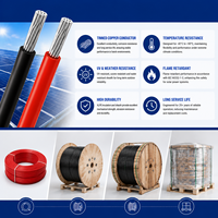 Cable Solar YueHua H1Z2Z2-K, 1 Núcleo, Cobre Estañado, Aislamiento XLPO, 4mm 6mm, 1000V DC, 100m, Cable Fotovoltaico para Exteriores