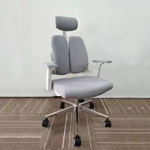 Muebles de oficina ergonómicos, reposabrazos fijo o de elevación, silla de oficina giratoria con respaldo, soporte Lumbar, silla de oficina de malla