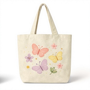 Sac fourre-tout en toile avec logo personnalisé et motif personnalisé, grande taille, avec poignée épaule, pour usage quotidien, shopping ou plage. - Product Image 1