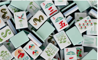 Tuiles de Mahjong de Luxe, Ensemble Portable Personnalisé Thème Plage, En Stock, Hawaï Tropical, Cadeau pour Soirée de Jeu Américaine, OEM ODM