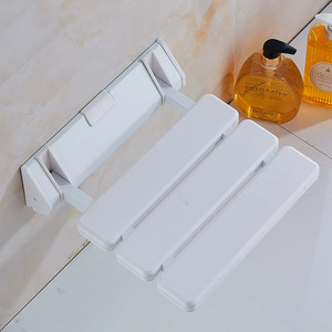 Tabouret de douche pliable mural antidérapant en plastique et alliage d'aluminium, capacité de 130 lb, équipement de sécurité pour salle de bain pour personnes âgées - Product Image 1