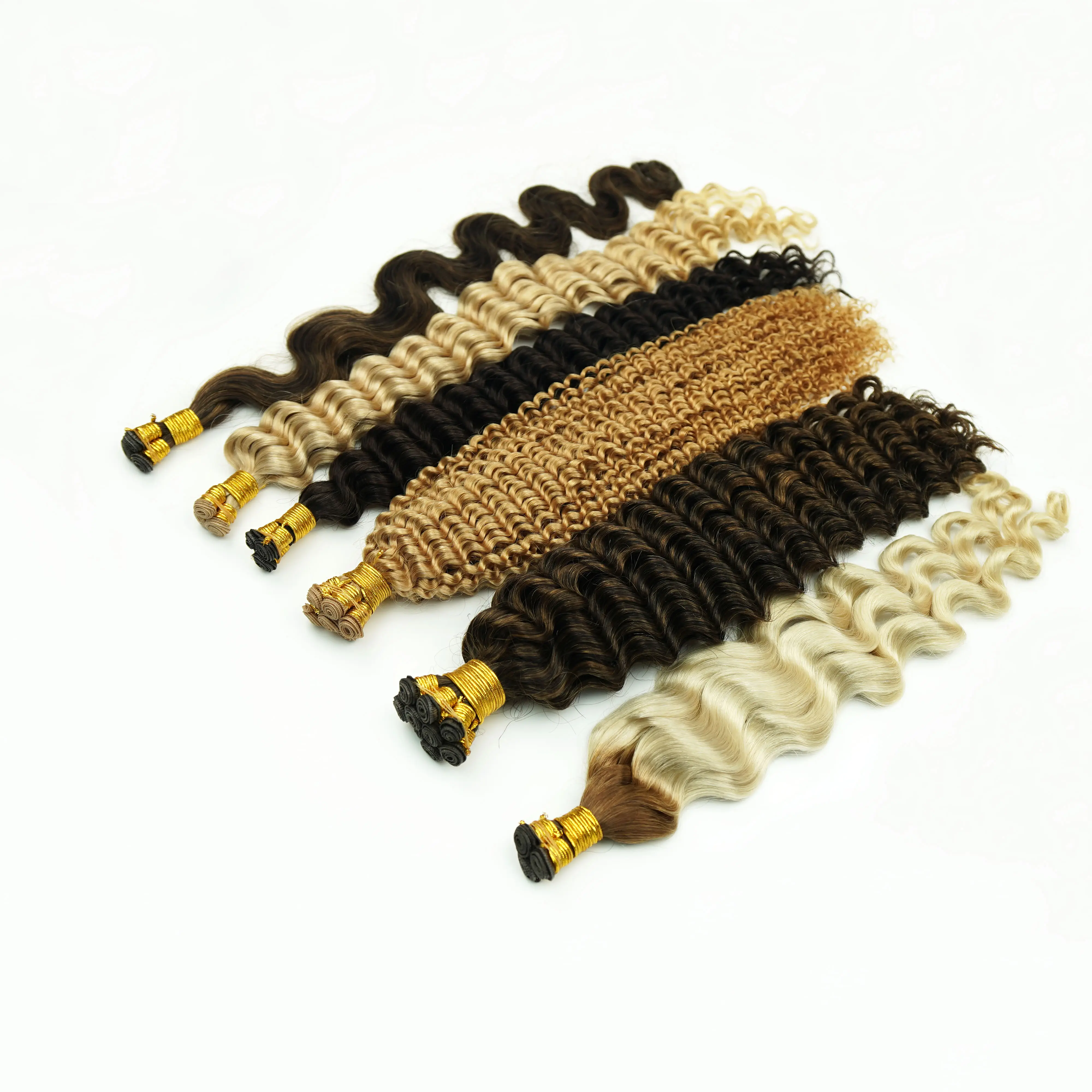 The latest double wave African hair with wavy and curvy human skin 100g genius weft knitted hair