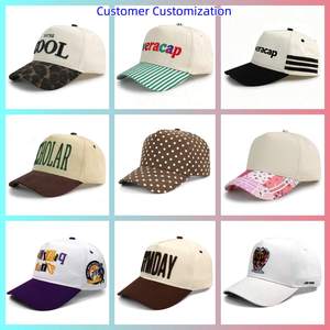 Casquette <span class=keywords><strong>de</strong></span> baseball en coton à 5 panneaux HBA54, bicolore, à pois, avec visière, style sportif et urbain, <span class=keywords><strong>de</strong></span> luxe, broderie Live Well, unisexe, vente en gros - Product Image 5