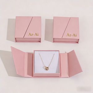 Luxury Modern Square Paper Jewelry Gift Packaging Personalized Logo Necklace <b>Storage</b> <b>Box</b> - Product Image 1