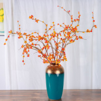 Kunstmatige Orbiculatus-tak met nep oranje bessen, nep winterfruit voor thuisvaas, Chinese nieuwjaarsbloemdecoratie