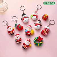 Porte-clés de Noël Jincan 2026 mignon, pendentif Père Noël, design arbre, cadeau pour petite entreprise, en PVC souple, impression numérique