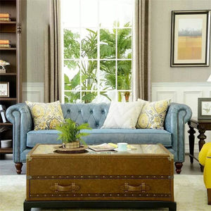 Canapé <span class=keywords><strong>causeuse</strong></span> 3 places, en cuir véritable, style rétro, prévente, meuble de maison nordique, de salon, chambre à coucher, café, Bar - Product Image 3