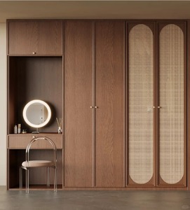 <strong>Medieval</strong> Style Luxury Solid Wood Bedroom Wardrobes Handcrafted Shaker Door Customizable Color Durable Antique Storage <strong>Furniture</strong> - Product Image 1