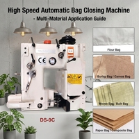 Machine de fermeture automatique des sacs DS-9C, machine à coudre industrielle à grande vitesse pour sacs de riz, sacs de farine