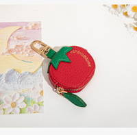 Porte-monnaie fantaisie en cuir PU mignon, motif fruits, mini sac à main