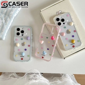 Estilo de verano colorido 3D goteo pegamento estrella/amor/esfera decoración a prueba de golpes cubierta de teléfono transparente para <span class=keywords><strong>iPhone</strong></span> 17 16 15 14 Pro Max - Product Image 6