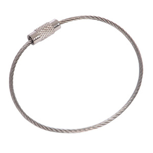 Llavero de Alambre de Acero Inoxidable, Anillo Metálico Redondo, Cordón Ligero, Color Aleatorio, Especificación Única - Product Image 3