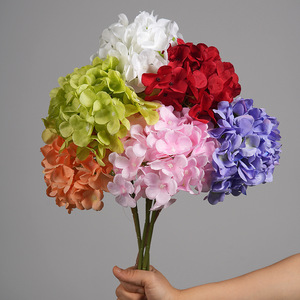 Fleurs d'hortensia artificielles multicolores, plante entière en PVC, pour la décoration de la maison, du salon et de la salle à manger - Product Image 2