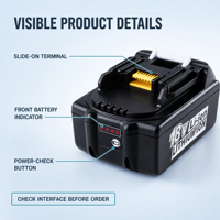 Baterai Li-ion 18V BL1860 BL1850 BL1840 BL1830 untuk Perkakas Tanpa Kabel Mak, Paket Baterai Pengganti, Pabrik Sumber OEM