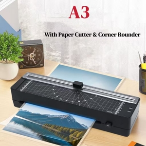 Laminateur thermique professionnel A3 QH399, machine à <span class=keywords><strong>plastifier</strong></span> à chaud avec fonction de coupe-papier et de arrondissement <span class=keywords><strong>des</strong></span> coins pour usage professionnel - Product Image 1