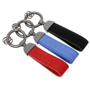 Porte-clés de voiture personnalisable avec rotation à 360 degrés avec <span class=keywords><strong>double</strong></span> anneaux en cuir de vachette en alliage de zinc avec logo armorié - Product Image 6