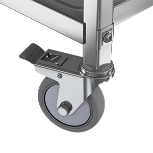 รถเข็นอาหารสแตนเลส 304 สำหรับร้านอาหาร 2 หรือ 3 ชั้น พร้อมถาดเก็บของ รถเข็นบาร์แบบประกอบสำเร็จ - Product Image 3