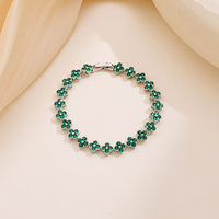 Bracelet Trèfle à Quatre Feuilles en Alliage Entièrement Sertie de Diamants, Nouvelle Tendance Européenne et Américaine, Design de Mode Luxueux, Best-seller Transfrontalier
