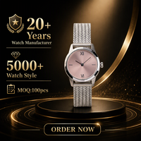 Montre-bracelet personnalisée pour femme, couleur Pantone, cadran personnalisé et bracelet en acier maillé, résistance à l'eau 5 ATM, montre minimaliste, logo personnalisé