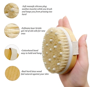 Set doccia esfoliante cinturino Scrub per la schiena in luffa naturale setole rigide spazzola per il corpo in legno salvasapone in Sisal - Product Image 2