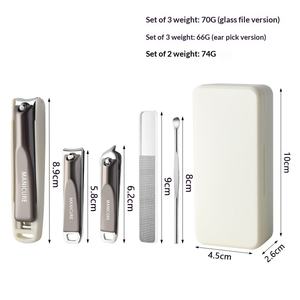 Coupe-ongles professionnel de luxe en acier inoxydable ultra-affûté et robuste, kit de <span class=keywords><strong>manucure</strong></span> et pédicure 3-en-1 avec lime à ongles, coffret cadeau - Product Image 4