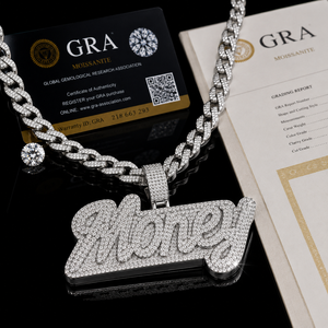 Collar con Colgante de Letra Personalizado con Diamantes Moissanite VVS, <span class=keywords><strong>Plata</strong></span> S925 y Oro, Cadena Cubana, Estilo Hip Hop, Colgante con Nombre Personalizado - Product Image 3