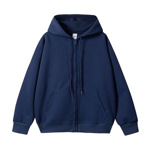 Sudadera con Capucha y Cremallera Unisex, Mezcla de Algodón y Poliéster para Hombre, Corte Holgado, Antipilling, Ropa Casual, Talla Grande, Gris - Product Image 4