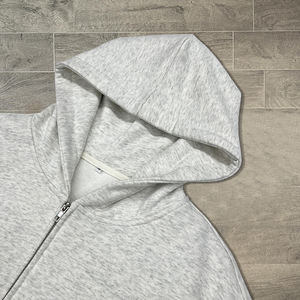 Sweat à capuche à fermeture éclair en coton épais Boxy de luxe Design de créateur Sweat à capuche à double fermeture éclair en éponge française Sweat à capuche zippé surdimensionné - Product Image 3