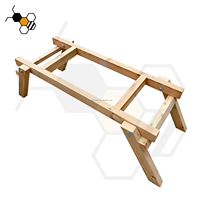 Support pliable en pin assemblé pour ruches d'abeilles, support en bois pour ruches conformes aux normes britanniques (pour 2 ruches)