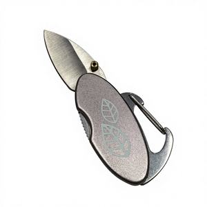 <span class=keywords><strong>Couteau</strong></span> de poche de camping avec mousqueton, lame en acier 3cr13, manche en aluminium, pointe tombante, longueur totale de 9,8 cm - Product Image 2