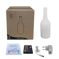Lámpara LED para Botella de 30 cm con Forma de Botella de Vino, Recargable, con Control Remoto para Mesa de Noche
