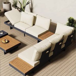 Tavolo da caffè in Rattan impermeabile moderno in legno massello, - Product Image 3