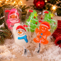 Sucettes personnalisées imprimées pour Noël, bonbons festifs de Noël avec emballage en boîte cadeau en forme d'arbre de Noël