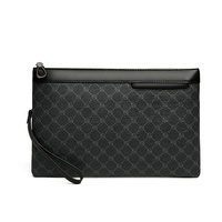 Pochette pour homme de grande capacité, en cuir synthétique imperméable, pour le rangement de documents